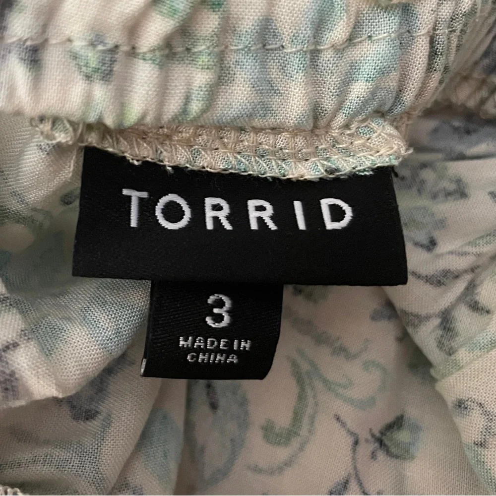 Torrid Off-Shoulder Midi Dress 3X Short Sleeves Ditzy Floral Cottagecore Peasant - Picture 11 of 14